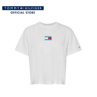 Tommy Hilfiger เสื้อยืดแขนสั้นผู้หญิง รุ่น DW0DW16144 YBR - สีขาว