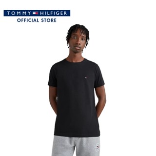 Tommy Hilfiger เสื้อยืดแขนสั้นผู้ชาย รุ่น MW0MW27539 BDS - สีดำ