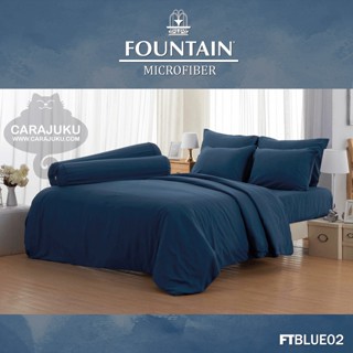 FOUNTAIN ชุดผ้าปูที่นอน สีน้ำเงิน BLUE FTBLUE02 #ฟาวเท่น สีน้ำเงินกรมท่า ชุดเครื่องนอน ผ้าปู ผ้าปูเตียง ผ้านวม สีพื้น