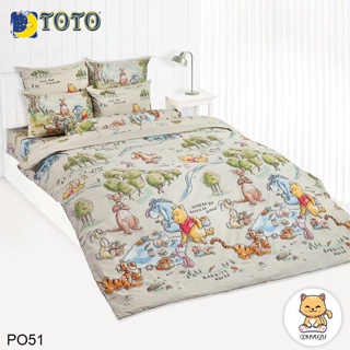 Toto ผ้าปูที่นอน (ไม่รวมผ้านวม) 3.5ฟุต 5ฟุต 6ฟุต หมีพูห์ Winnie The Pooh PO51 #โตโต้ เครื่องนอน ชุดผ้าปู ชุดผ้าปูเตียง