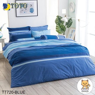 Toto ผ้าปูที่นอน (ไม่รวมผ้านวม) 3.5ฟุต 5ฟุต 6ฟุต พิมพ์ลาย กราฟฟิก TT720 BLUE #โตโต้ เครื่องนอน ชุดผ้าปู ชุดผ้าปูเตียง