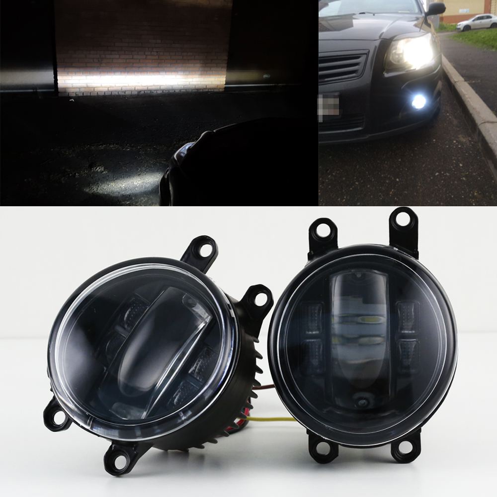 2 Pcs LED Projector ไฟตัดหมอกหมอกประกอบสีดำ4 "; ไฟตัดหมอกรถ LED สำหรับ Toyota Camry Corlla RAV4 14-17 2700 4000