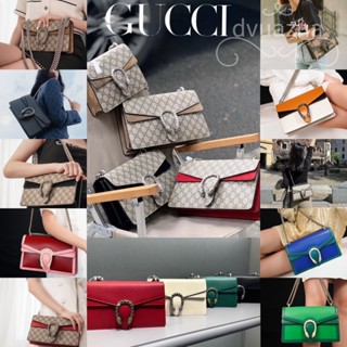 แบรนด์ใหม่ 100% ของแท้ GUCCI GG Dionysus คอลเลกชันผ้าใบ / หนัง (28 * 17 * 9 ซม.) กระเป๋าสะพายโซ่กระเป๋าสะพาย