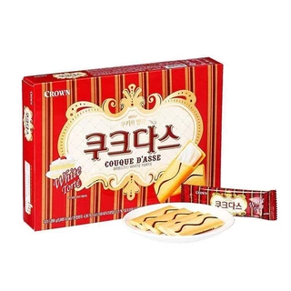 ขนมเกาหลี บิสกิตเนื้อนุ่ม couque d’asse vienna coffee & white torte crown brand 128g. 쿠크다스