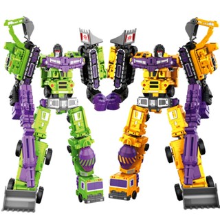 YUEXING 6 IN 1 Cool Devastator Transformation Toys Boy Robot KO Action Figure Model Outdoor Kids Adult Engineering Vehic