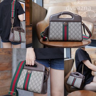 แบรนด์ใหม่ 100% ของแท้ GUCCI GG Ophidia ซีรี่ส์โซ่ / ผ้าใบกระเป๋าสะพายไหล่เดี่ยว Tote