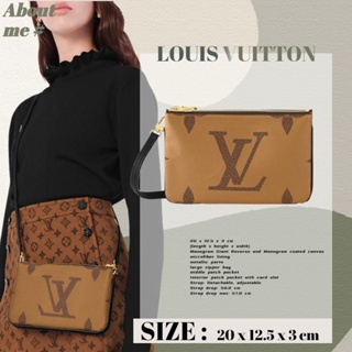 หลุยส์วิตตอง Louis Vuittn DOUBLE ZIP POCHETTEกระเป๋าแมสเซนเจอร์/กระเป๋าถือ/กระเป๋าสะพายโซ่