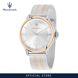 [2 Years Warranty] Maserati Epoca 42mm Silver and Rose Gold Stainless Steel  Mens Quartz Watch R8853118005