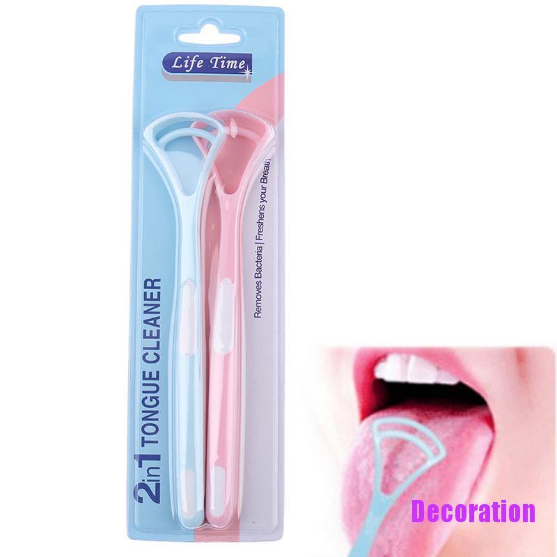 [New Arrival] 2Pcs Tongue Cleaner Scraper Tongue Scraper For Kids Gentle Bacteria Clean Set