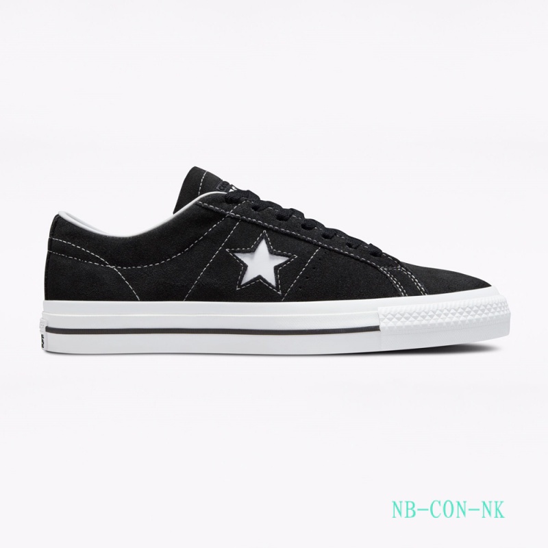 ❤️Converse รองเท้าผ้าใบ One Star Pro Suede OX | Black/Black/White