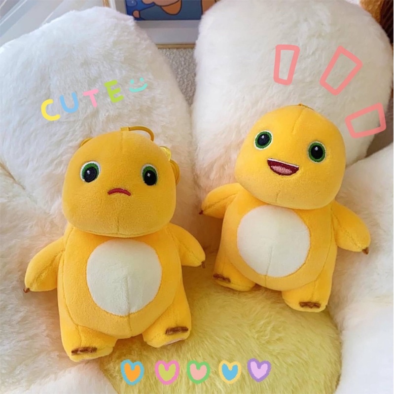 [พร้อมส่งในไทย]พวงกุญแจไดโนเสาร์ พวงกุญแจตุ๊กตา ตุ๊กตาไดโนเสาร์ พวงกุญแจมังกรนิ่มน่ารักๆ ไดโนเสาร์เหลือง