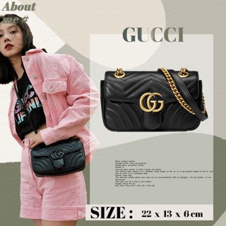 กุชชี่ Gucci GG Marmont กระเป๋าสะพายไหล่มินิซีรีส์กระเป๋าสะพายผู้หญิง 446744