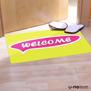 U-RO DECOR พรมอเนกประสงค์ รุ่น WELCOME TALK ขนาด 44x73.5 cm. หน้าสัมผัสทำด้วยโพลีเอสเตอร์ 100% พรมดักฝุ่น พรมเช็ดเท้า พรม พรมปูพื้นรถยนต์