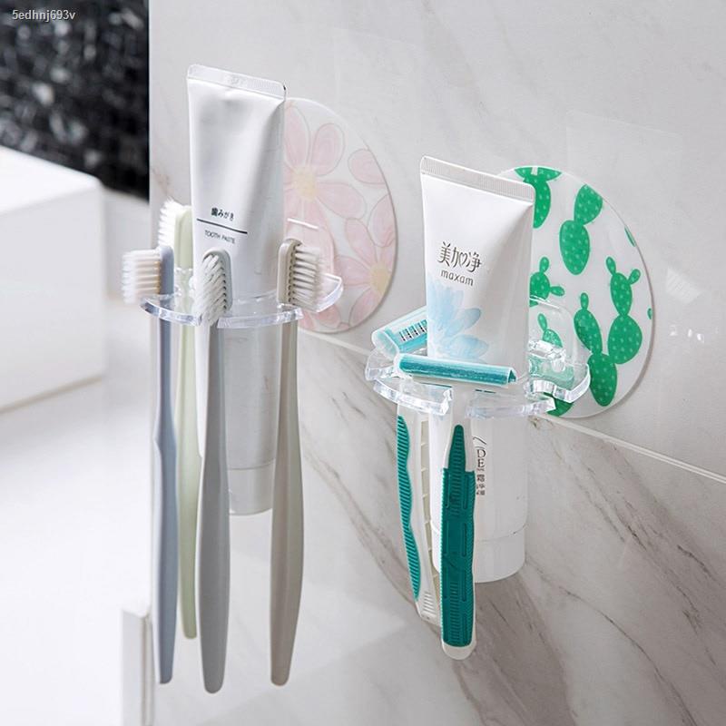 Plastic Toothbrush Holder Toothpaste Storage Rack Shaver Tooth Brush Dispenser Bathroom Organizer