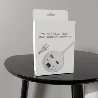 LIVE🎥35W USB-C+C power socket 4 plugs power socket-digital display ปลั๊กไฟ 4 ปลั๊ก ปลั๊กไฟ-จอแสดงผลดิจิตอล