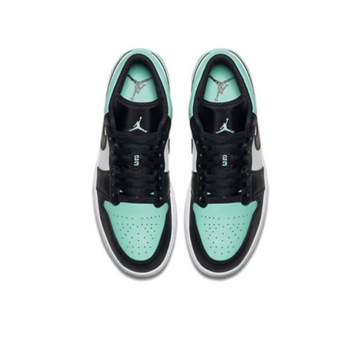 ﺴ❃รองเท้าผ้าใบ nike◐NIKE Air Jordan 1 Low Top Black Toe Mint Green ของแท้ 100% แนะนำรองเท้าผ้าใบผู้ชาย