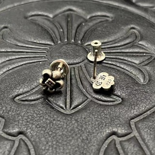 Chrome HEARTS ต่างหูเงินสเตอร์ลิง 925 สไตล์พังก์วินเทจ