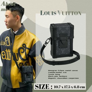 Louis Vuitton Vertical Trunk Wearable Wallet กระเป๋าสะพายไหล่ผู้ชาย LV Messenger Bag M82077