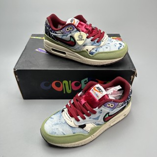 N_ike Air Max 1 Nike Half Palm Air Cushion รองเท้าวิ่ง สไตล์วินเทจ