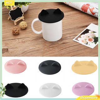 (shopeestore) ฝาครอบแก้วซิลิโคนรูปหูแมว