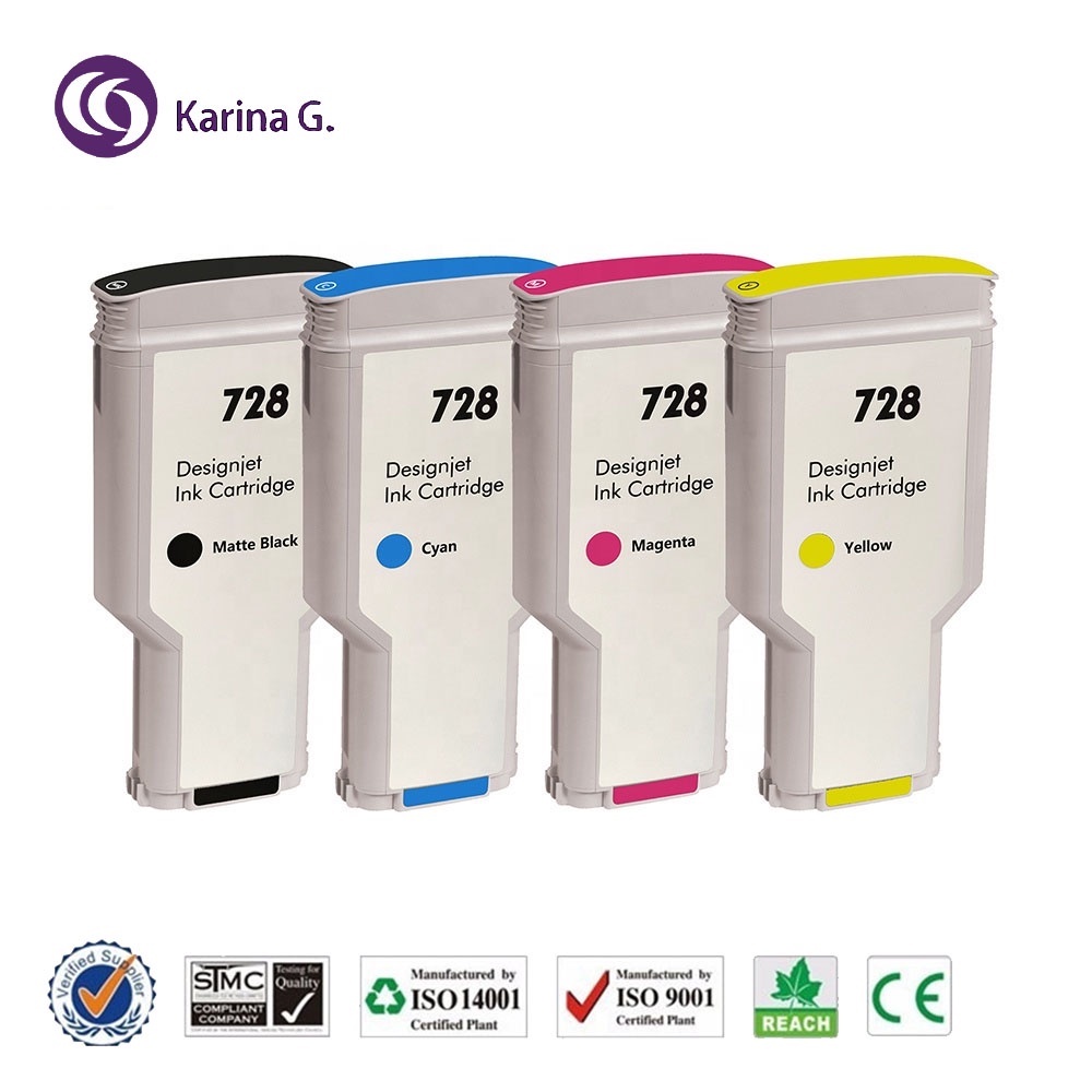 [ยี่ห้อบุคคลที่สาม] สำหรับ HP 728 728XL T730หมึกเต็ม F9J68A F9J67A F9J66A สำหรับ HP DesignJet