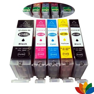 5 X ตลับหมึก Pgi 650 Cli 651สำหรับ Canon Pixma Mx926 Mg5 Mg5560 Mg5660 Mg6360 Mx726