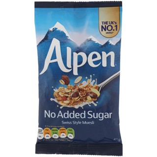 อัลเพนมูสลี่ไม่มีน้ำตาล 41กรัม  /  Alpen No Added Sugar Muesli 41g.