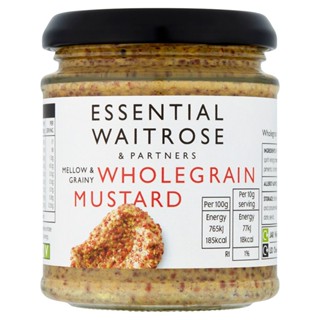 เวทโทรสเอสเซนเชี่ยลโฮลเกรนต์มัสตาร์ด 185กรัม  /  Waitrose Essential Wholegrain Mustard 185g.