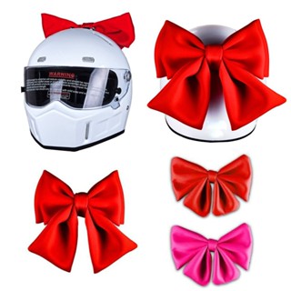 Motorcycle Helmet Big Red Bow for Motorbike Helmets Cute Butterfly Knot Decoration Motorcycle Modeling Accessories