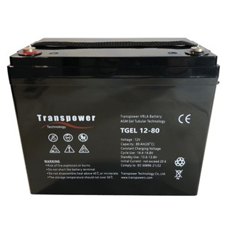 แบตเตอรี่เจล 12V 80Ah Transpower AGM Battery