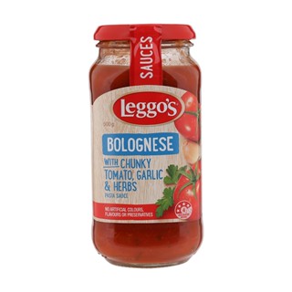 เลกโกส์ซอสโบโลญเนสผสมชิ้นมะเขือเทศ 500กรัม  /  Leggos Bolognese Sauce with Chunky Tomato 500g.