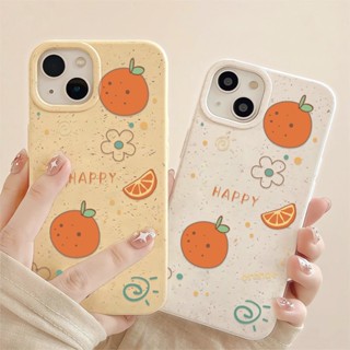 เคสโทรศัพท์มือถือแบบนิ่ม ลายดอกไม้ สีส้ม สีขาว สําหรับ iphone 14promax 11 13 12 7 8 Plus X XR XSMax