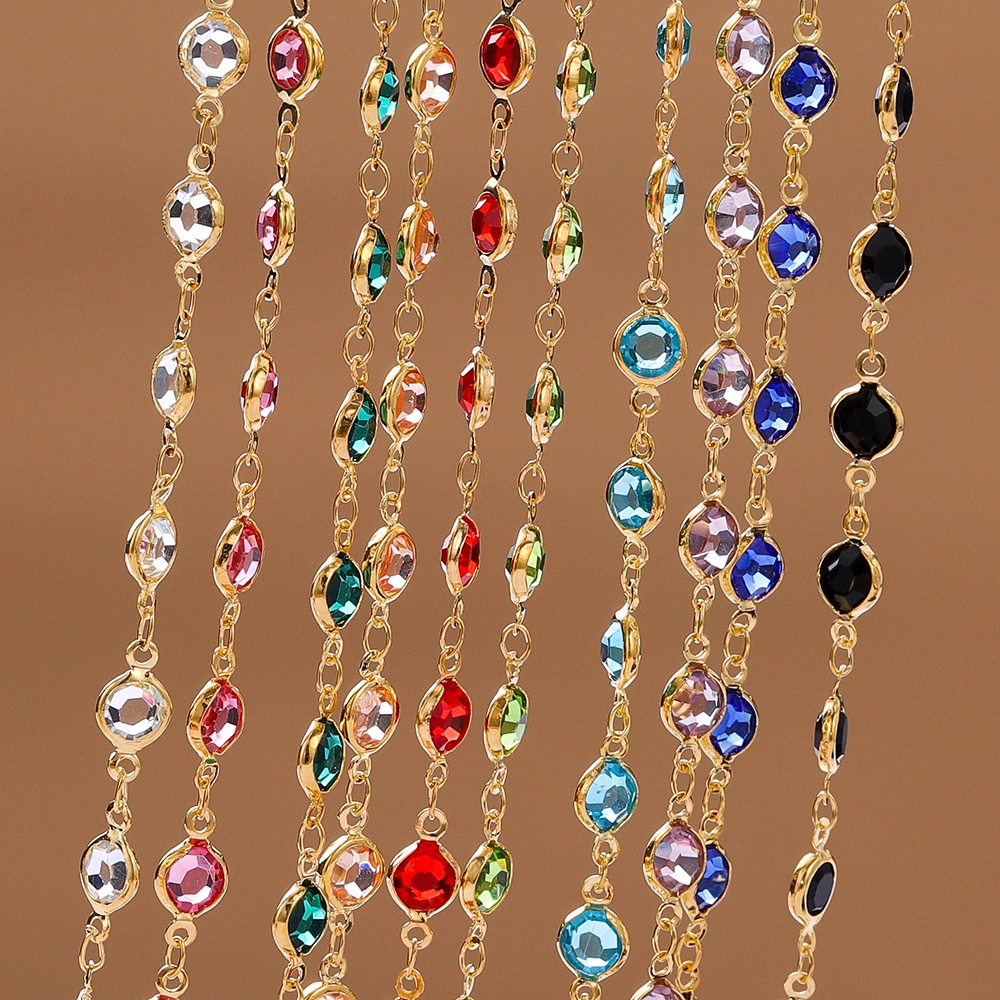 St.kunkka โซ่คริสตัล โซ่เพชร DIY 1 เมตร โซ่ประดับพลอย สำหรับทำสร้อยคอ ข้อมือ เครื่องประดับต่างๆ งานสวยเกรดA - รูปที่ 7