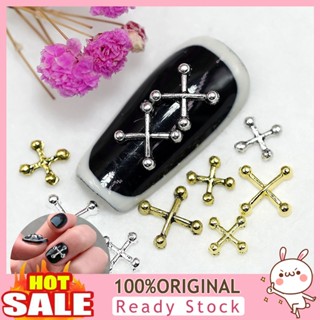 [B_398] 10Pcs Nail Decorations Exquisite Shape Vivid Color Visual Effect Reusable Easy to Apply Decorative Zinc Alloy 3D Cross Style Nail Decorations Photography Prop for