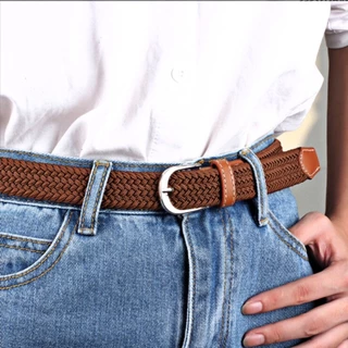 [W0091] เข็มขัด ผ้ายืดได้ ลายเชือกถัก Belts ใช้ได้ทั้งผู้ชายหญิง