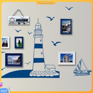 (Bakilili) tower sailboat sea gull photo สติ๊กเกอร์ diy สําหรับติดตกแต่งผนังบ้าน