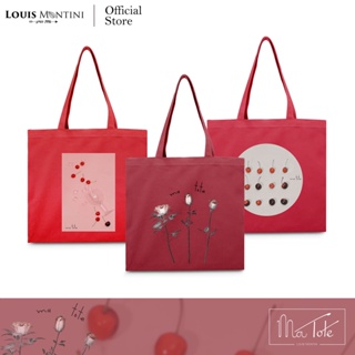 Louis Montini (ma tote) กระเป๋าผ้าแคนวาสกันน้ำ Tote Bag Rosy &amp; Cherry CVR005