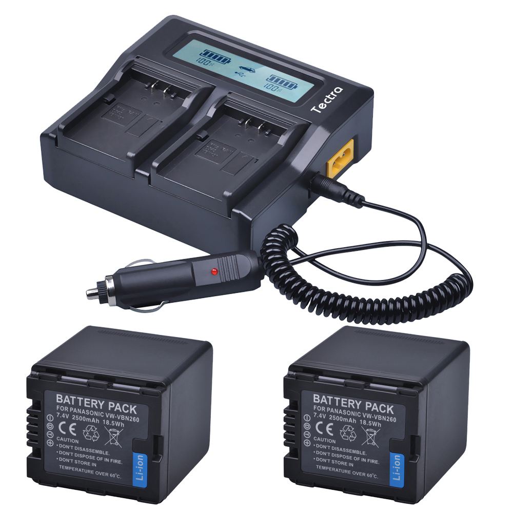 VBN260แบตเตอรี่กล้อง LCD Rapid Dual Charger สำหรับ Panasonic VW-VBN26 HC-X800 HC-X900 Panasonic VW-V