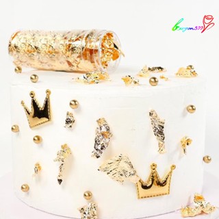 【Ag】แผ่นกระดาษฟอยล์สีทอง สําหรับตกแต่งเค้ก มูส ขนมหวาน