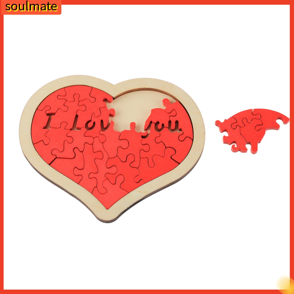 <Soulmate> จิ๊กซอว์ไม้ รูปหัวใจ ของเล่นเสริมการเรียนรู้เด็ก