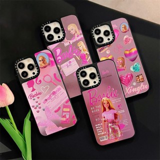 เคสโทรศัพท์มือถือ แบบกระจก ลายการ์ตูน สีชมพู สําหรับ Apple Iphone 14 13 12 11 xs xr