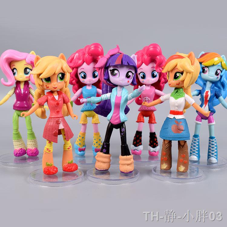 My Little Pony ฟิกเกอร์ของเล่นครบชุดสำหรับเด็กผู้หญิง ได้แก่ Rourou, Pinkie Pie และ Twilight Joy