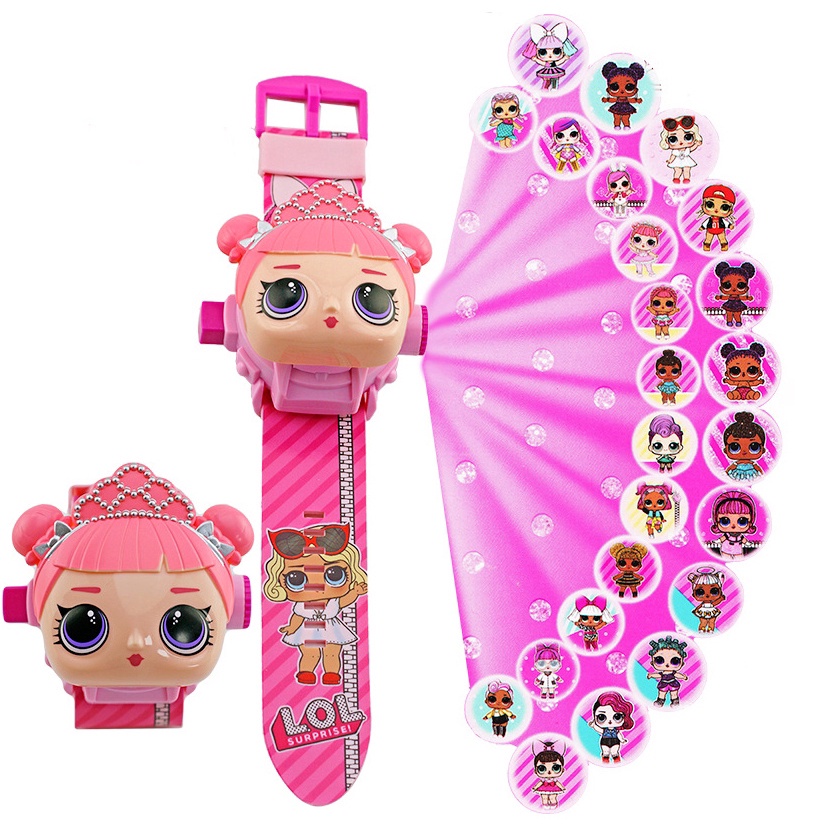 ❤❤❤🌞Kid Children Cartoon Projector Watch Projection Surprise Hello Kitty Spiderman Jam Tangan Watch