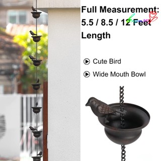 【AG】8.5 Feet Mobile Birds on Cups Rain Chain Bronze Decorative Bird Rain Outdoor Courtyard