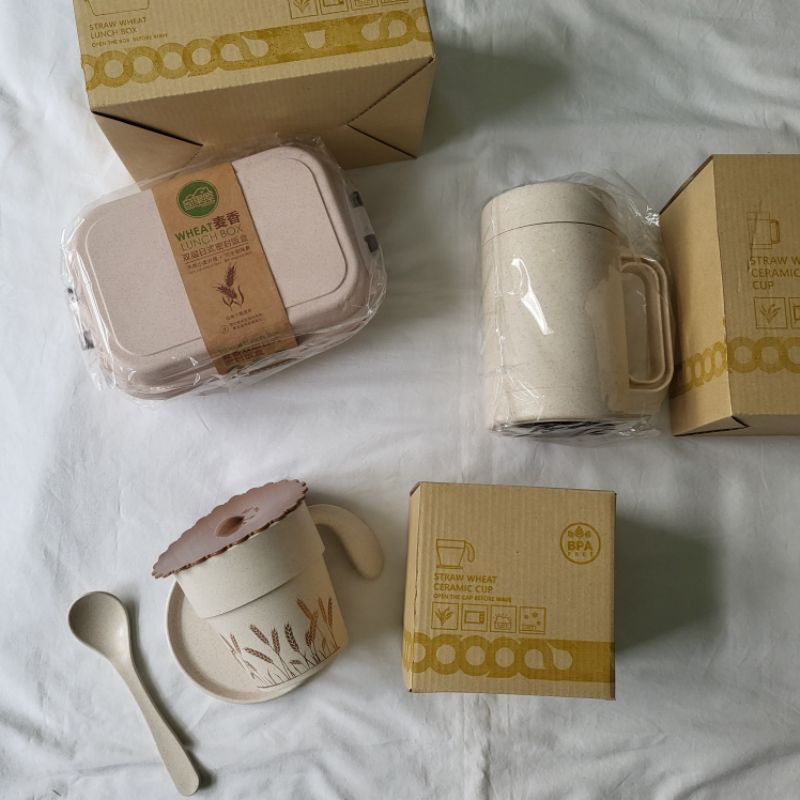 Tisco wealth Lunch picnic Set ชุดอุปกรณ์ ภาชนะ สำหรับใส่อาหารเครื่องดื่ม ผลิตจากวัสดุรีไซเคิล ชุดของ