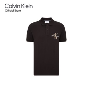 Calvin Klein เสื้อโปโลผู้ชาย รุ่น J322451 BEH ทรง REGULAR - สีดำ