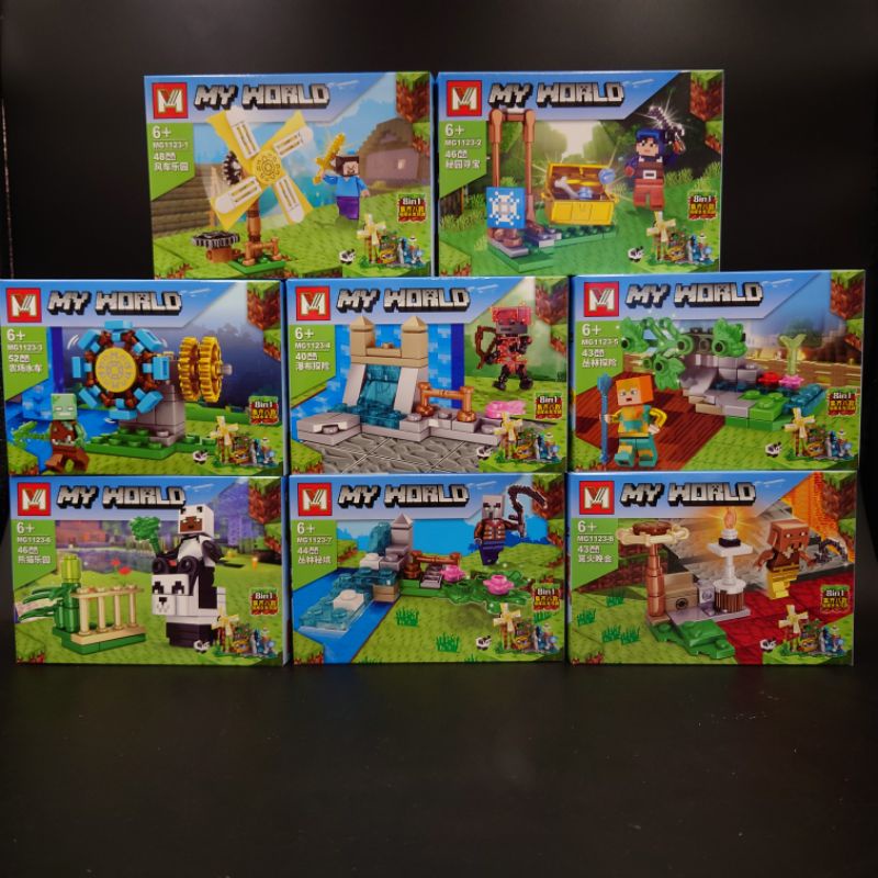 ตัวต่อ เลโก้ Sembo Block My World (Minecraft ) MG1123 รวม 8 กล่อง 8 In 1 (นำชิ้นส่วนมาประกอบเป็นฉากใหญ่ได้) ราคาถูก