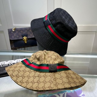 [sports] New_gucci หมวกบักเก็ต ผ้าแคนวาส สําหรับผู้ชาย ผู้หญิง H074