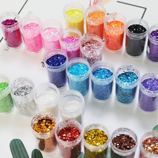 ♟Ruorui Shiny Gradient Sequins Crystal Epoxy UV Glue Nail Filling Toner Handmade DIY Accessories Material Pack