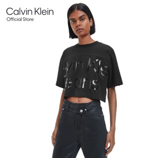 CALVIN KLEIN เสื้อยืดผู้หญิง ทรง Relaxed รุ่น J220273 BEH - สีดำ